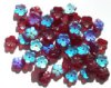 50 3x8mm Matte Garnet AB Cupped Flower Beads